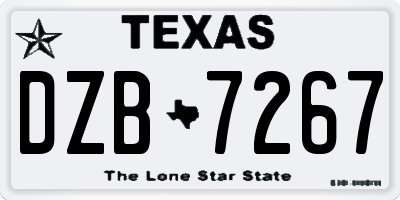 TX license plate DZB7267