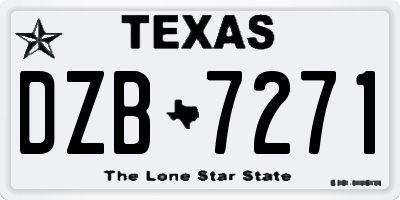 TX license plate DZB7271