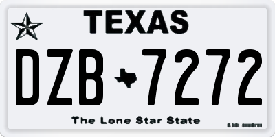 TX license plate DZB7272