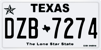 TX license plate DZB7274