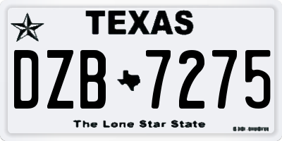 TX license plate DZB7275