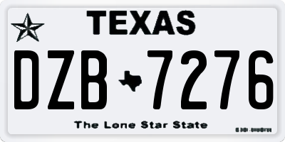 TX license plate DZB7276
