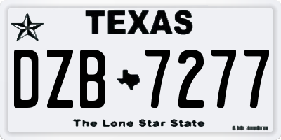 TX license plate DZB7277