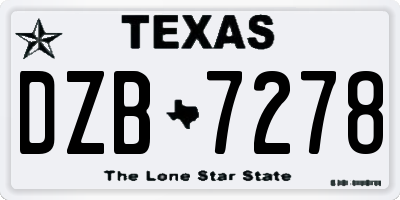 TX license plate DZB7278