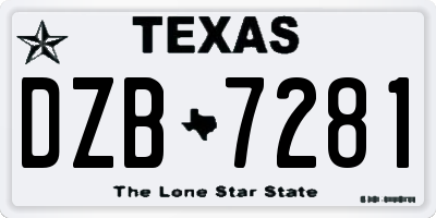 TX license plate DZB7281