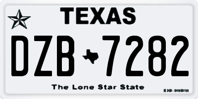TX license plate DZB7282
