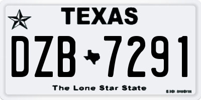 TX license plate DZB7291
