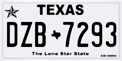 TX license plate DZB7293