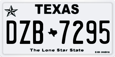TX license plate DZB7295