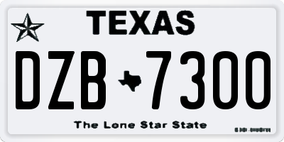 TX license plate DZB7300