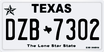 TX license plate DZB7302