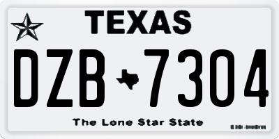 TX license plate DZB7304