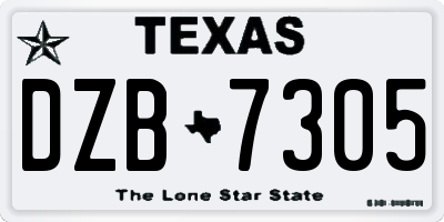 TX license plate DZB7305