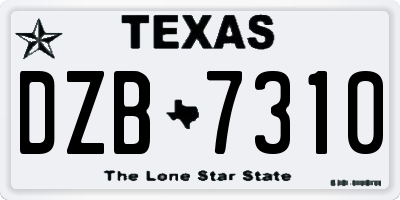 TX license plate DZB7310