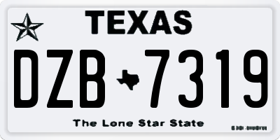TX license plate DZB7319