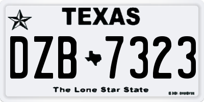 TX license plate DZB7323