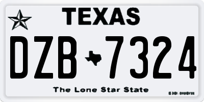 TX license plate DZB7324