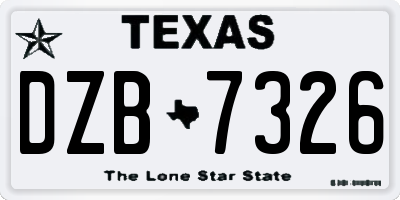 TX license plate DZB7326