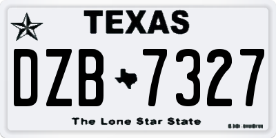 TX license plate DZB7327