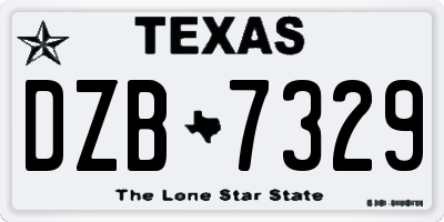 TX license plate DZB7329