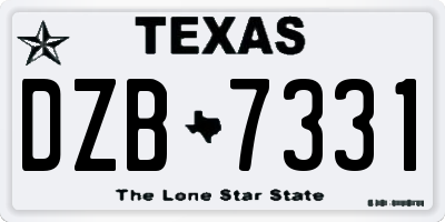 TX license plate DZB7331