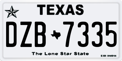 TX license plate DZB7335