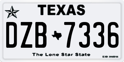 TX license plate DZB7336