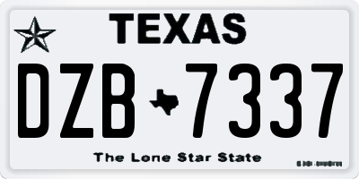 TX license plate DZB7337