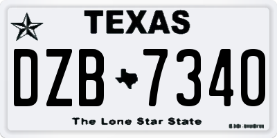 TX license plate DZB7340