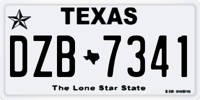 TX license plate DZB7341