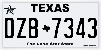 TX license plate DZB7343