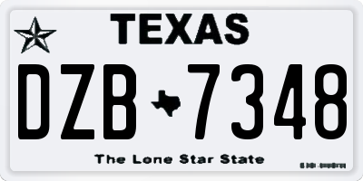 TX license plate DZB7348