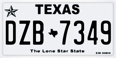 TX license plate DZB7349
