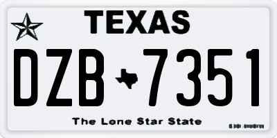 TX license plate DZB7351