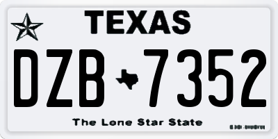 TX license plate DZB7352