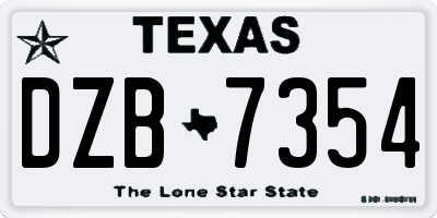 TX license plate DZB7354