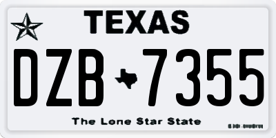 TX license plate DZB7355