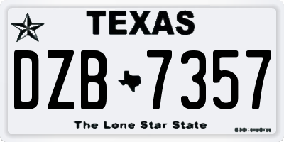 TX license plate DZB7357