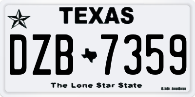 TX license plate DZB7359