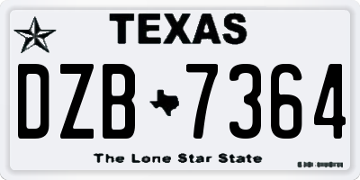 TX license plate DZB7364