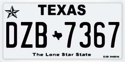 TX license plate DZB7367