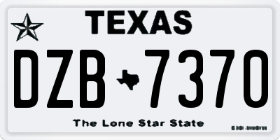TX license plate DZB7370