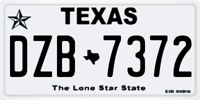 TX license plate DZB7372