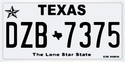 TX license plate DZB7375