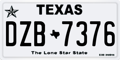 TX license plate DZB7376