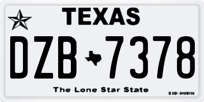 TX license plate DZB7378