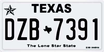 TX license plate DZB7391