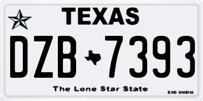TX license plate DZB7393