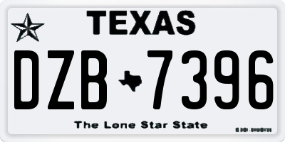 TX license plate DZB7396
