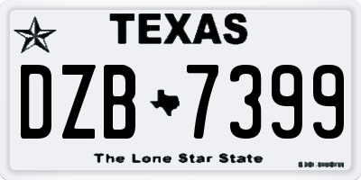 TX license plate DZB7399